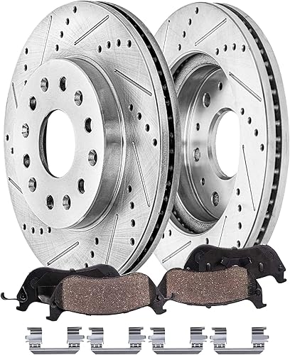 Miniatura 26 de Detroit Axle - Kit de Freno para Chevrolet Tracker Suzuki Vitara 99-04, Pastillas de Freno Delanteras Cerámicas w/Herrajes Traseros Semimetálicos