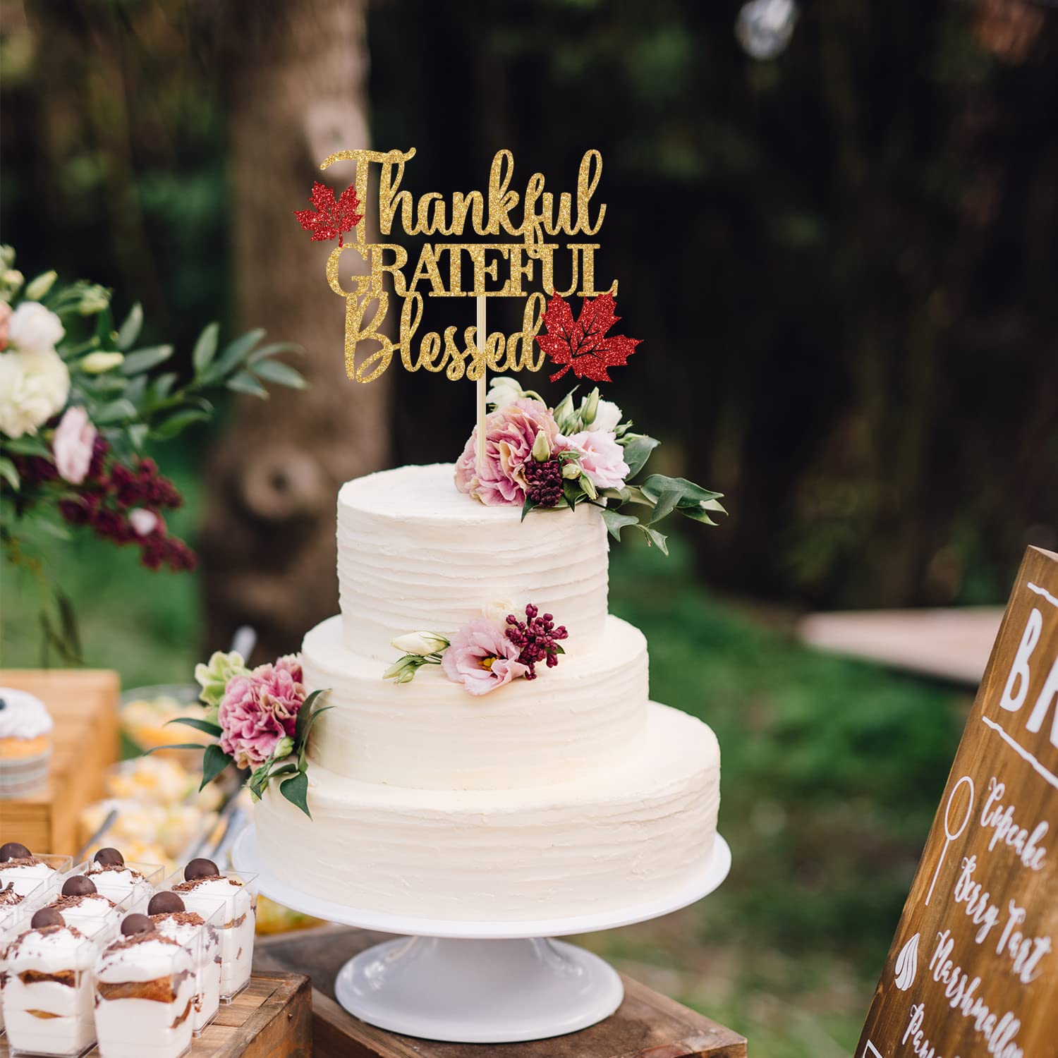 Thanksgiving Cake Topper | Thankful Cake Topper | Grateful Cake Topper - View #7