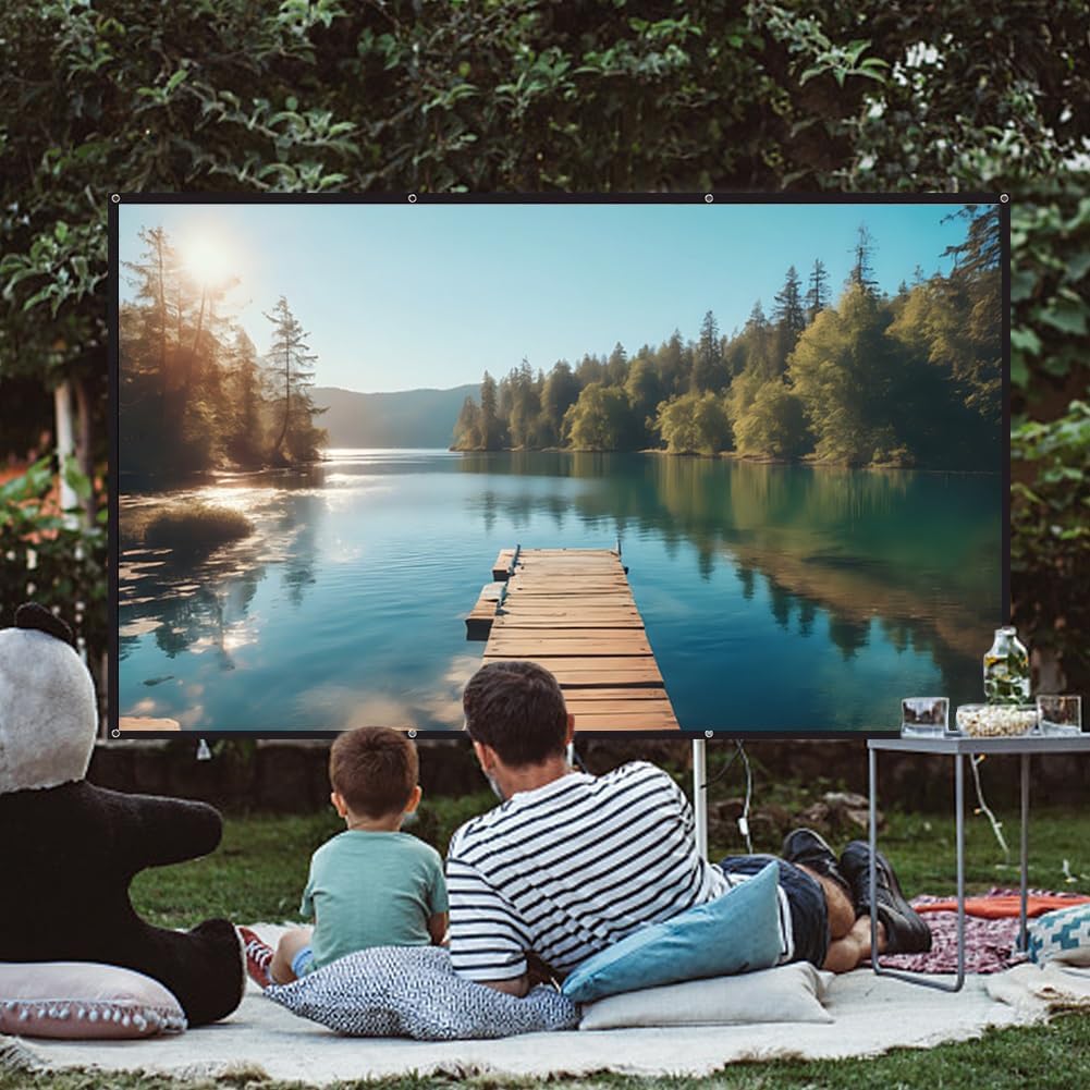 Składany Przenośny Ekran Projekcyjny - Ekran Projektora Filmowego 16:9 HD 4K - do Kina Domowego, Imprezy, Biura, Klasy, Dwustronnej Projekcji do Kina Domowego(100 inch)