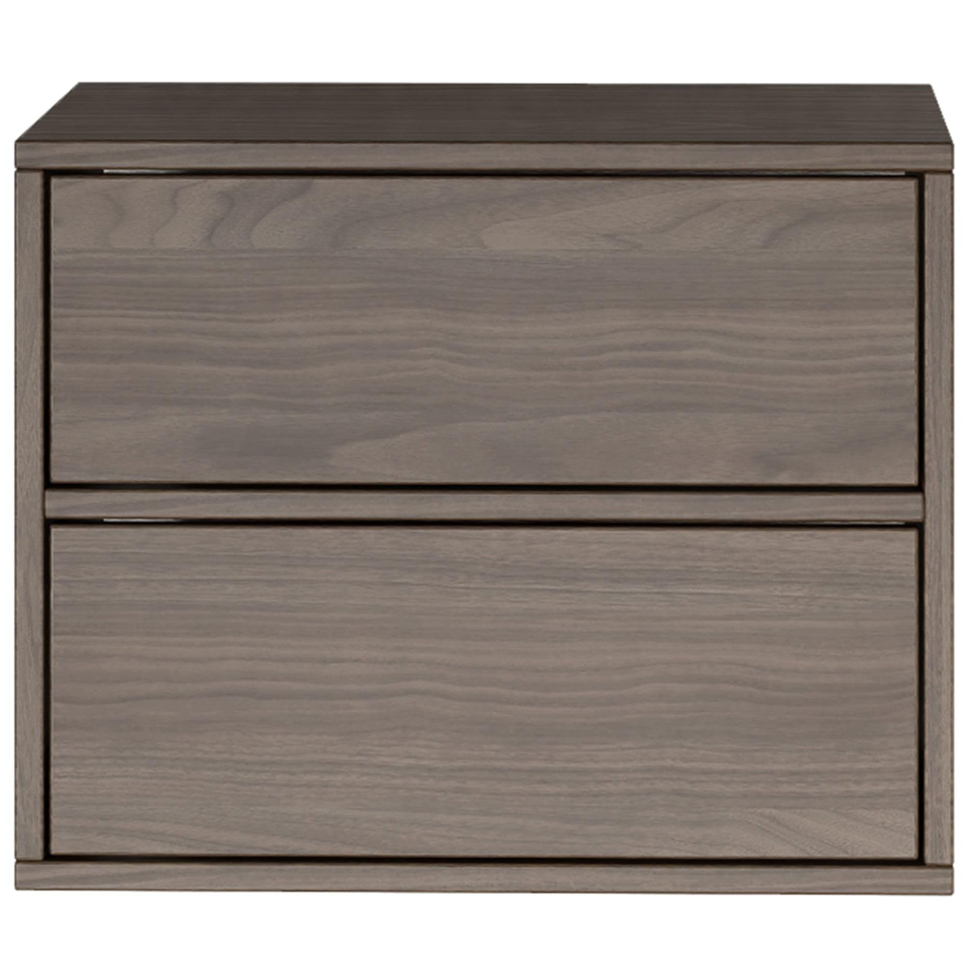 Selsey Comodino Sospeso Camera da Letto Framme 50 cm Finitura Noce Wisconsin 2 Cassetti Spaziosi Push to Open Senza Maniglie Design Minimalista Pannello Laminato 16mm