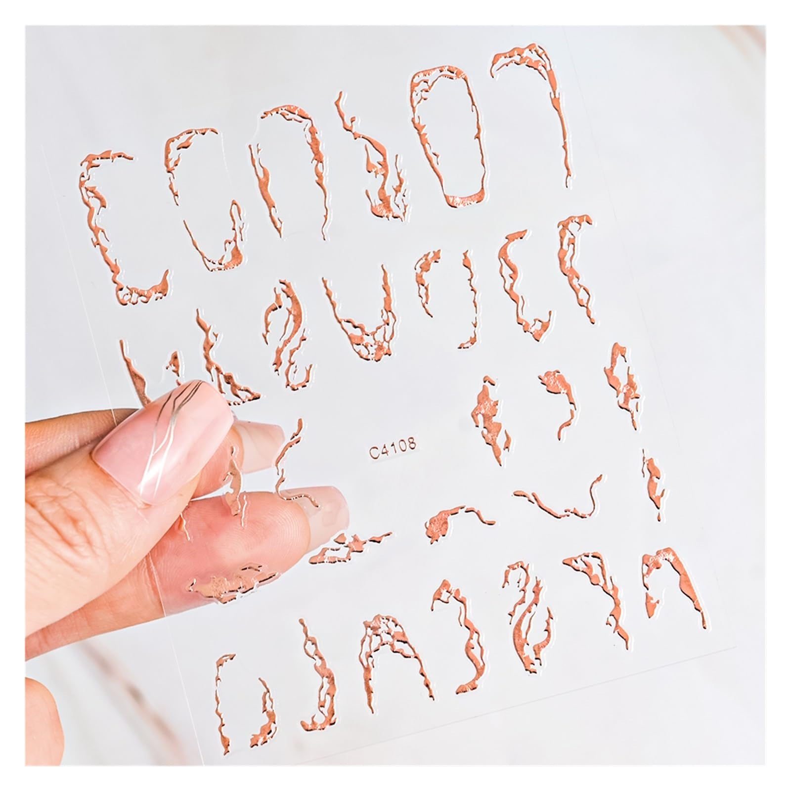 10 Pcs Silver Holographic Lines Nail Stickers Hot Stamping Golden French Star Decals Adhesive Irregular Manicure(NLS241-08-5)