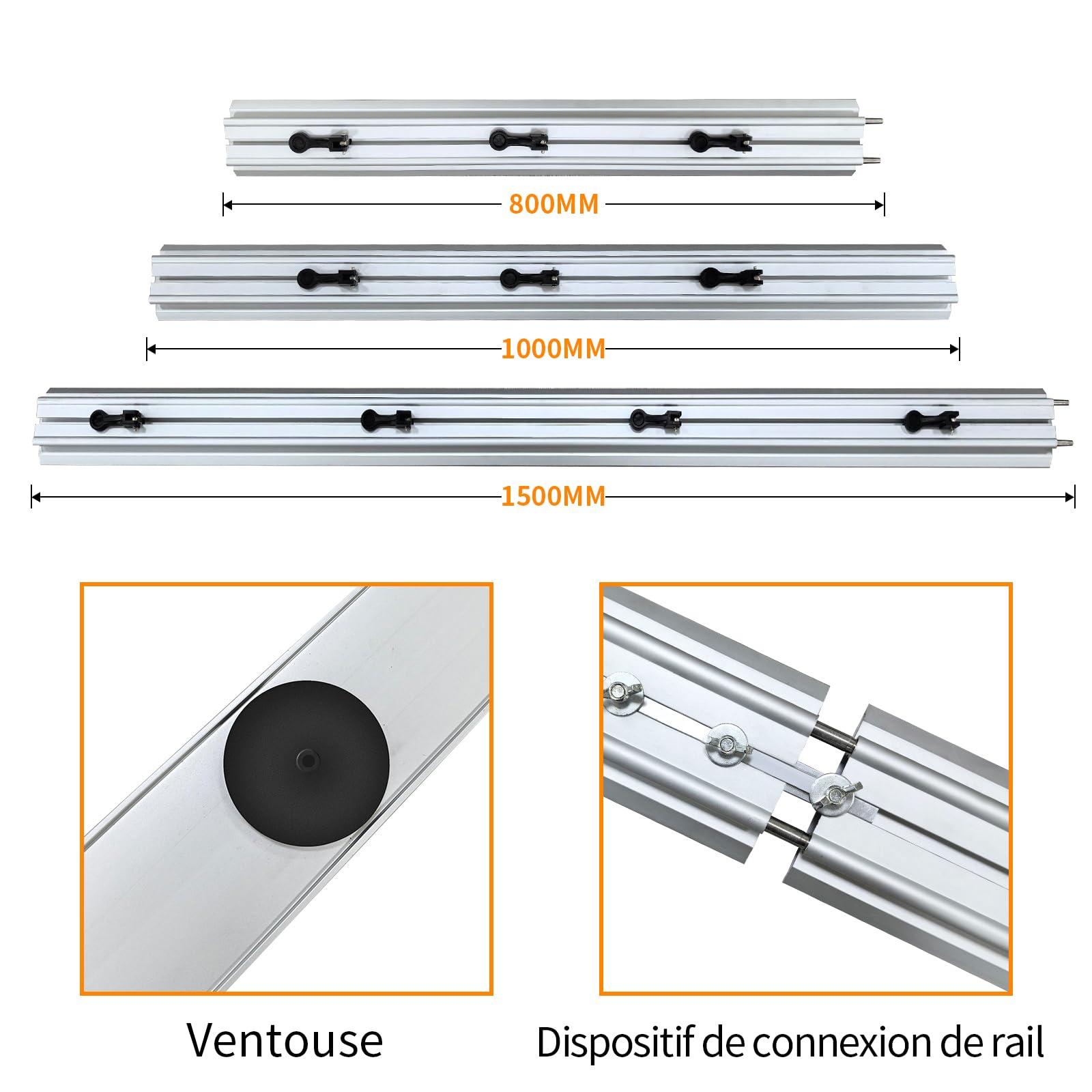 VKE 3300mm Coupe Carrelage, Rail à 3 Sections, épaisseur de Coupe Maximale 12 mm, Pour Carrelage/Céramique/Roche, Coupe Carreaux Manuel avec des Genouillères (Ensemble de coupe-carreaux de 3,3 m)