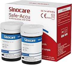 Sinocare Strisce Glicemia, 50 x Striscette per Glicemia Senza Lancetta, Strisce Reagente Glucosio solo per (Safe Accu)