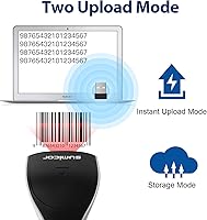 Vista 4 de Sumicor Escáner de código de barras 2D, escáner de código de barras de mano blanco negro 3 en 1 USB con cable y 2.4G inalámbrico y Bluetooth QR Code