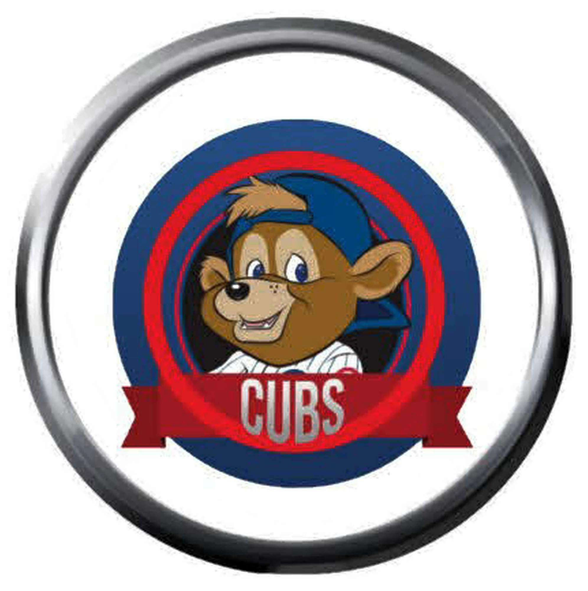 Wrigley Field Bear MLB Baseball Chicago Cubs Logo 18MM - 20MM Snap Jewelry Charm