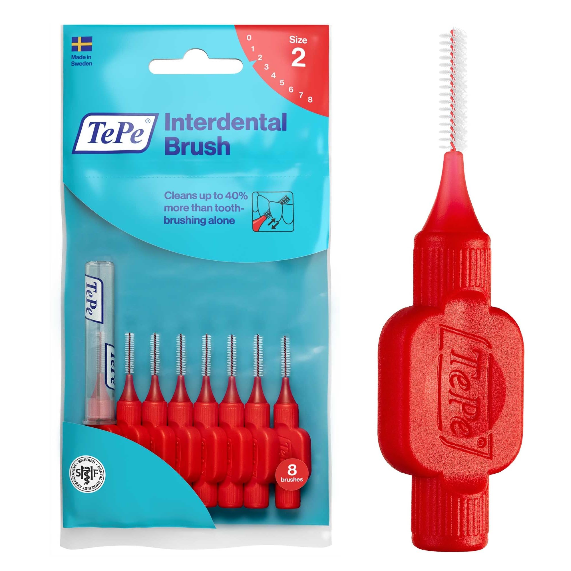 TePe Arayüz Fırçası, Orijinal, Kırmızı, 0,5 mm/ISO 2, 8 adet