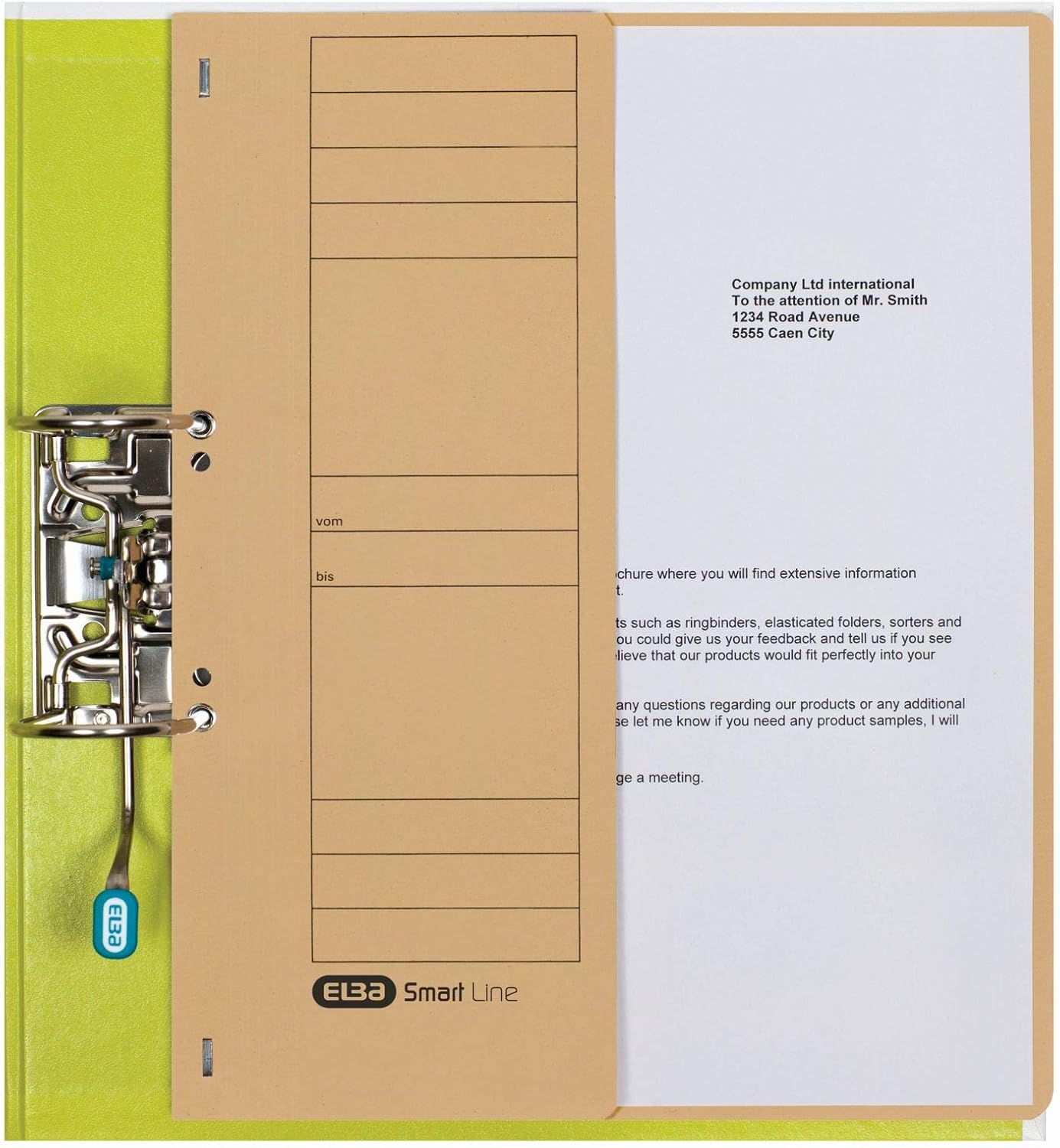 Elba 21451CH Hole-Punched Folders with Commercial Filing / 250 GSM Manila Cardboard for 200 DIN A4 Sheets/Half Front Cover/Pack of 50 Folders/Chamois