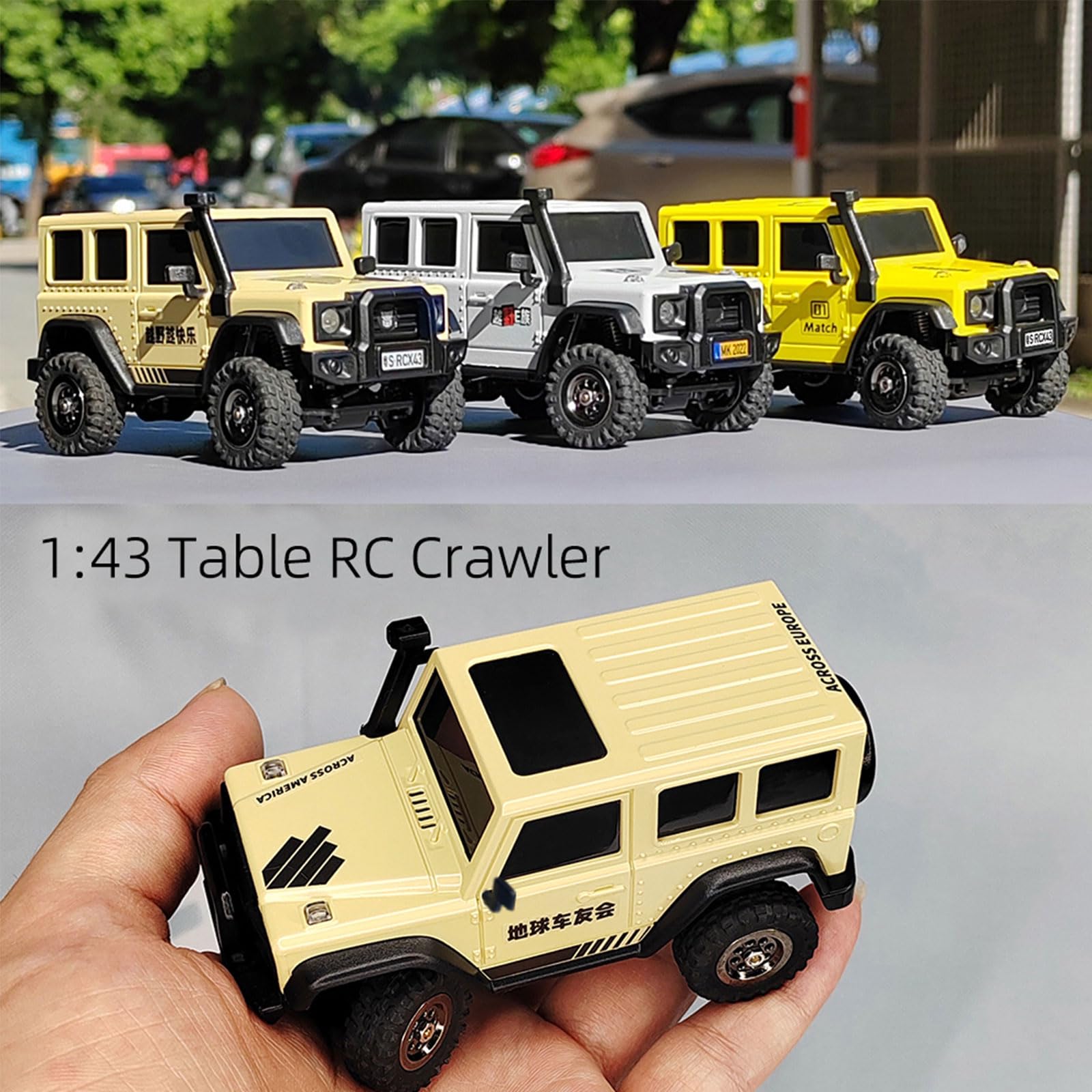LDARC Mini RC Crawler in scala 1:43 RTR RC Rock Truck 4x4 2,4 GHz Modello di auto telecomandata per hobby RC Buggy, con carrozzeria sostituibile fai da te (giallo)