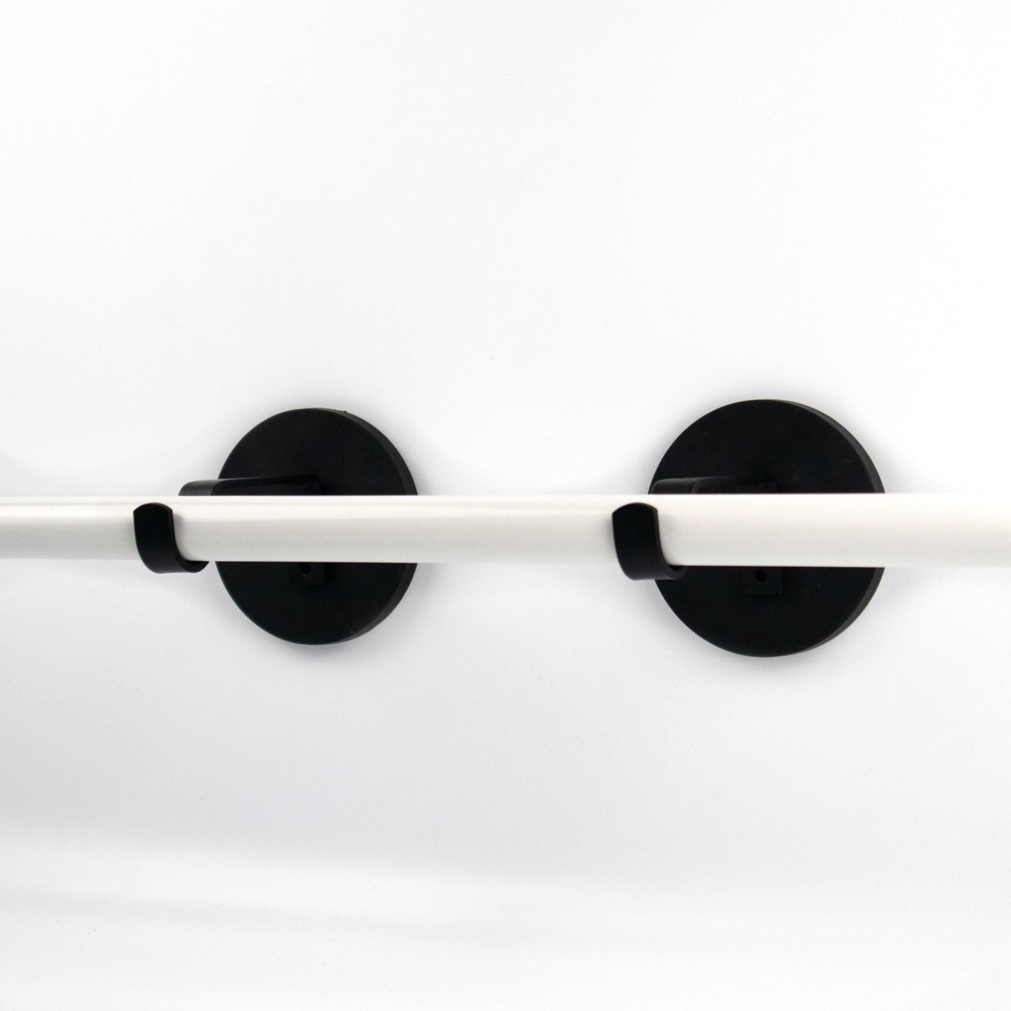 Lot de 2 Supports de Tringle magnétique pour Tringle diamètre 20mm. Support de Tringle sans percer ni Coller (Noir)