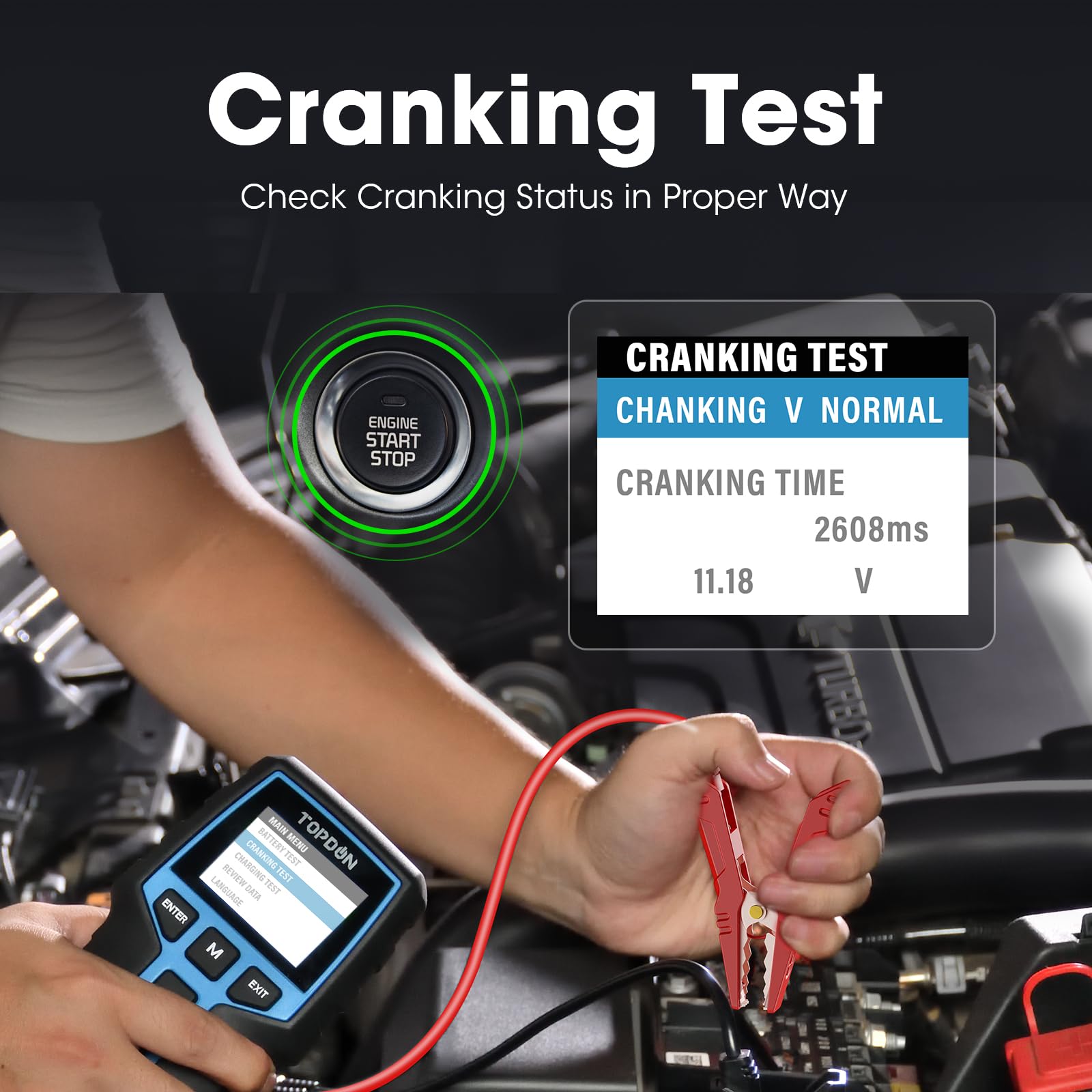 Shkalacar Moniteur de Batterie, Moniteur de Batterie BT 5.0