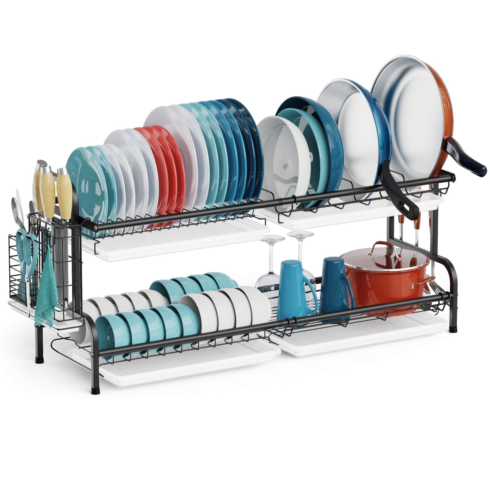 Buy Dish Drying Rack, iSPECLE 2 Tier Dish Rack Large for Pots and Pans