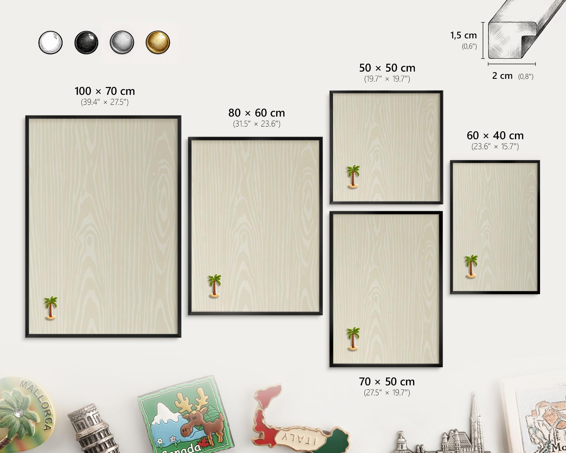 Panel Magnético Informativo 60x40 cm | con Marco Negro | Grano Beige | Montaje Fácil | Pizarra de Pared | Para Restaurante y Bar | Expositor para Menú, Ofertas del Día