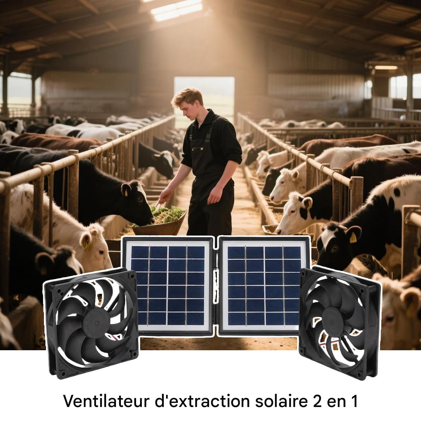 Ventilatore Solare Per Areazione Ventilazione Pollaio ad Energia Solare