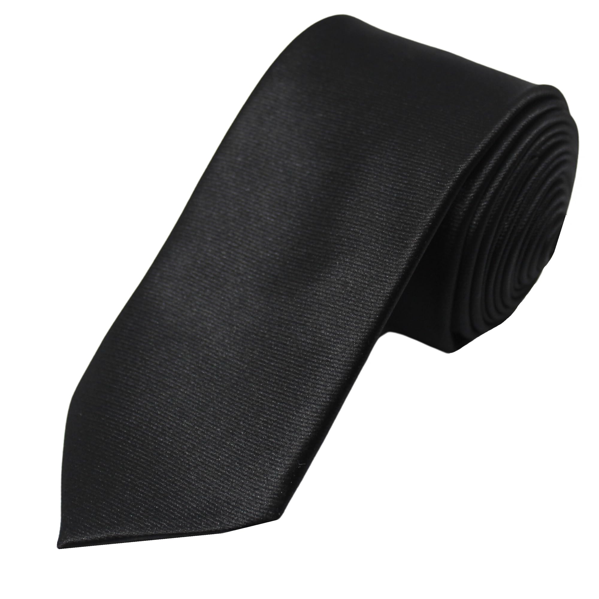 leonardi Mens Formal Solid Necktie | Satin | Microfiber | Standard Size | Premium fabric | Superior finishing | Colour - Black necktie (Set of 1)-picture-14