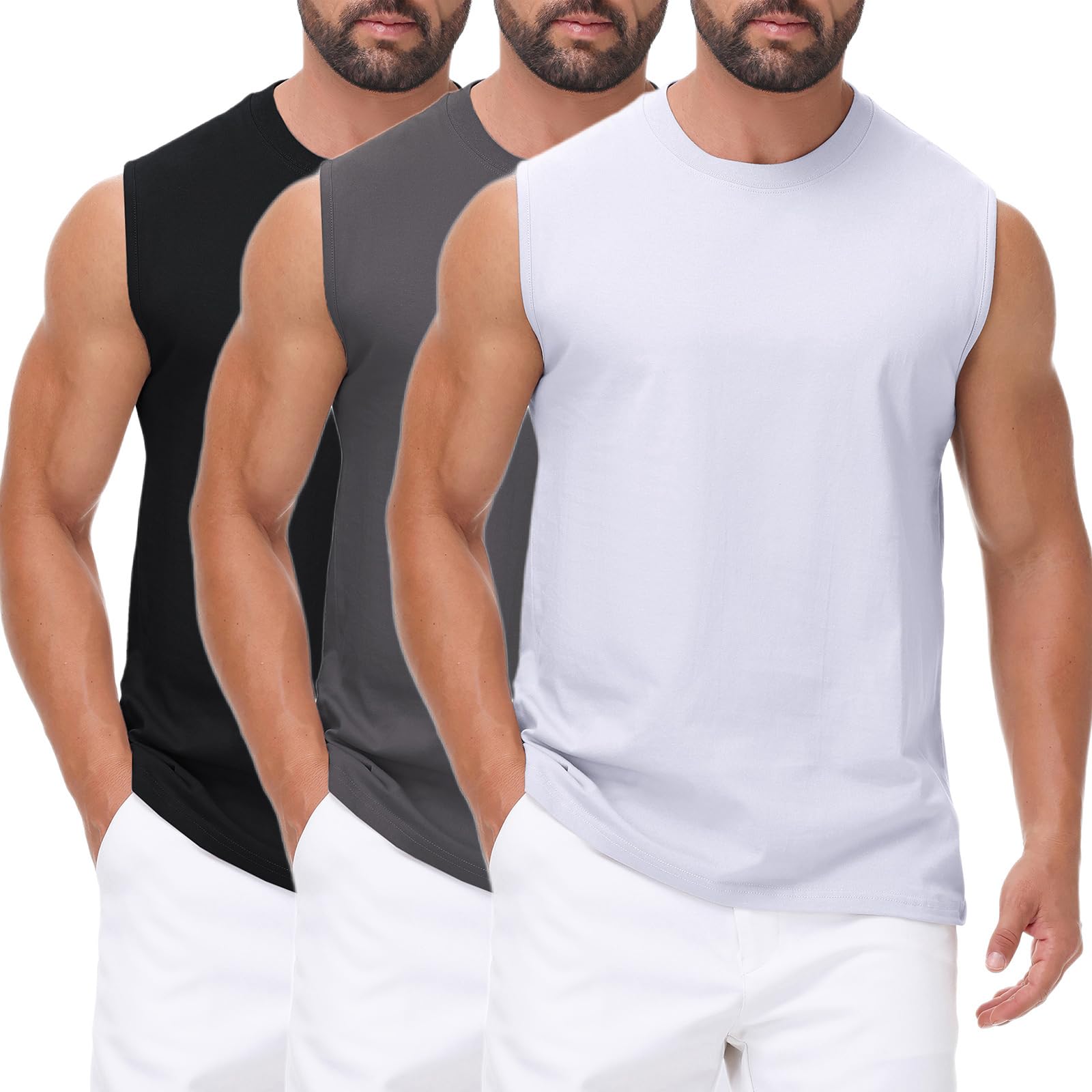 HOTIAN Tank Top Herren Ärmelloses Shirt Fitness Achselshirt Sport Ärmelloses Funktionsunterhemd Sommer Outdoor Funktionsshirt