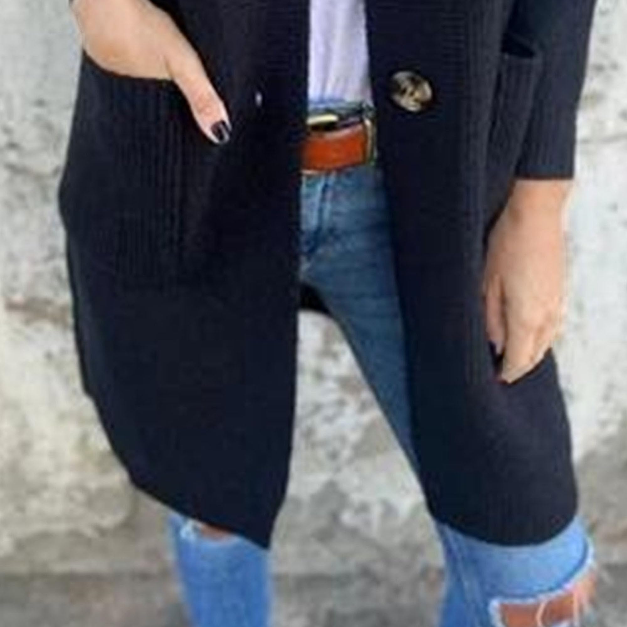 Maglione da donna con cappuccio tinta unita autunno inverno metà lunghezza felpe con cappuccio maglieria monopetto con cappuccio lavorato a maglia Outwear
