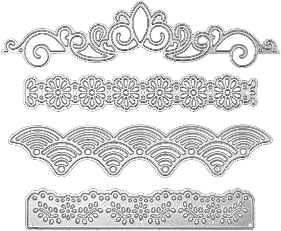 BeeSpring Metal Lace Die Cuts Cutting Dies Nesting die Embossing Stencils Template Mould for Card Scrapbooking and DIY Crafts 4 PCS