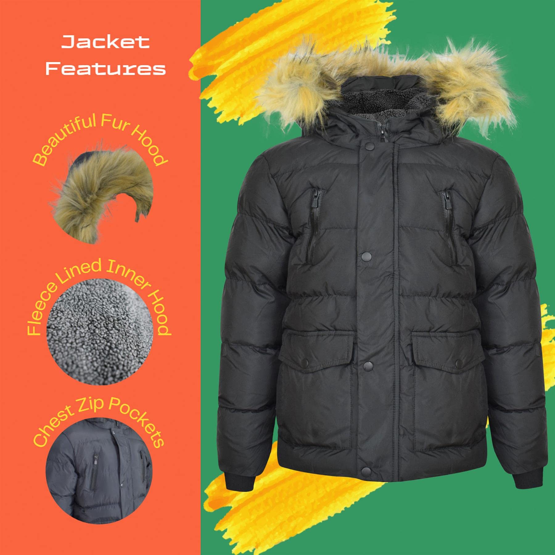 A2Z 4 Kids Niñas Niños Abrigo Invierno Acolchado Escolar Con Capucha Polar Forrado Chaqueta Con Cremallera Bolsillos Acolchada Casual Escolar Chaqueta Abrigo Burbuja Edad 5-13 Años