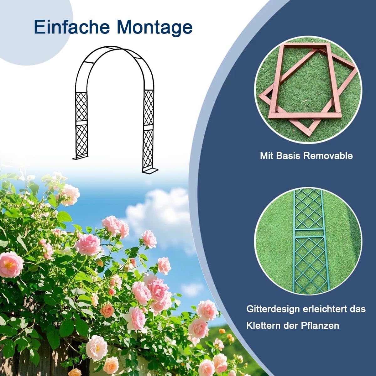 Arco da giardino in metallo graticcio per rose cerimonia nuziale e decorazione per feste robusto all'aperto Rankgitter dimensioni L 260 370 cm elegante bianco rosa pergolato per eventi