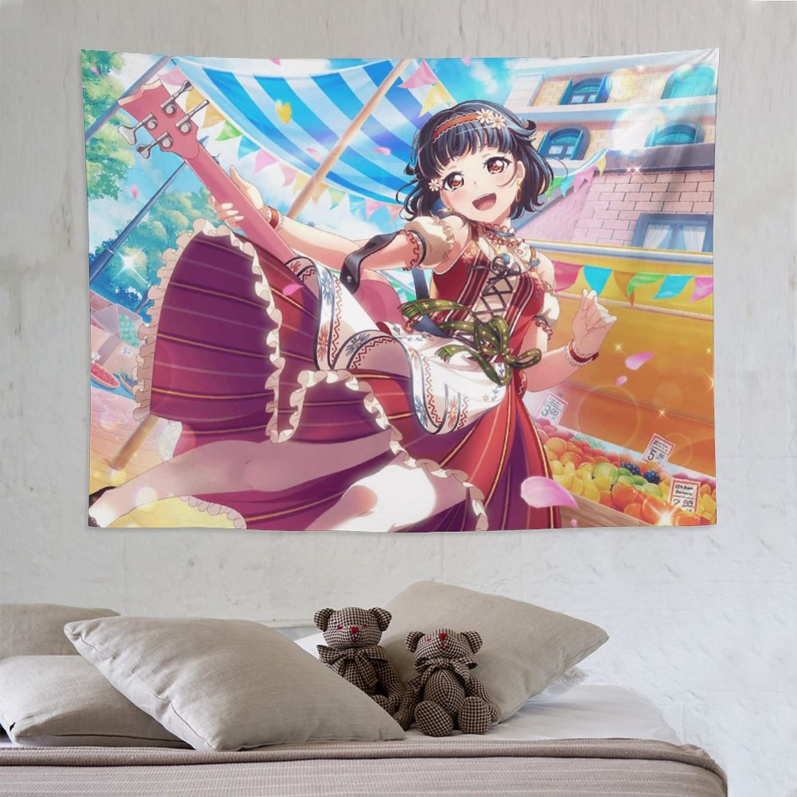 Amazon.co.jp: バンドリ！牛込 りみ タペストリー かわいいアニメ柄 壁 
