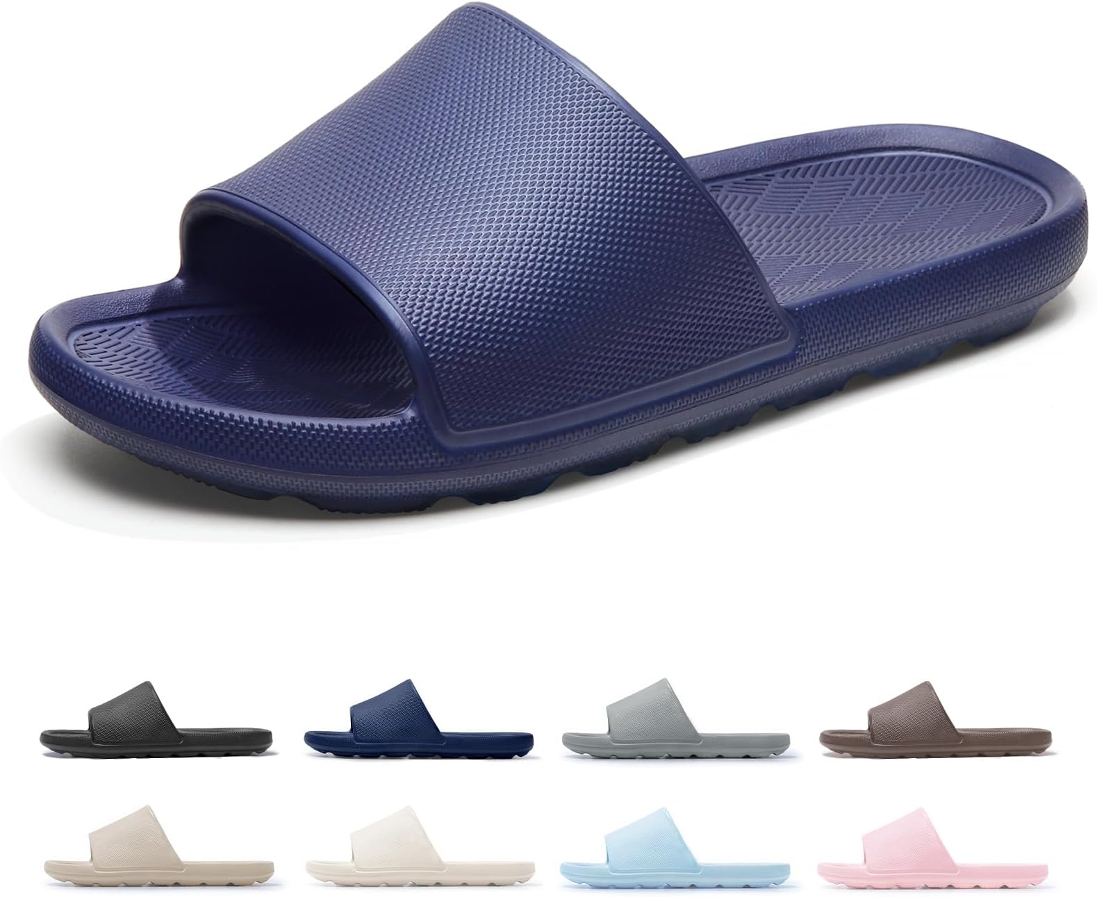 Shower Shoes for Men Women with Arch Support Non Slip Quick Drying Slides College Dorm Bathroom Sandals Pool Slides Lightweight Beach Sandals