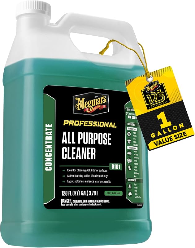 Professional D101 Detailer All Purpose Cleaner, 1gal | Car Detailing Cleaner. Interior & Exterior Vehicle Surfaces, Foaming Action Lifts Dirt, Leather, Carpet, Upholstery, & Vinyl