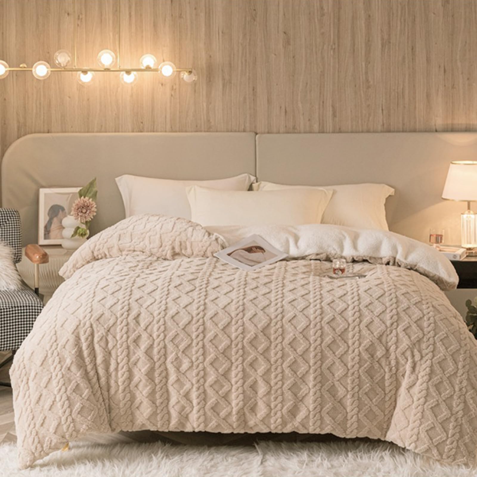 Ergocar Flauschige Kuscheldecke, Sofadecke Doppelgesicht Dicke Decke, Dicke Warme Sherpa Fleece Plüsch Decken, Kunstpelz Fleece Sherpa Wolldecke für Couch, Stuhl und Bett