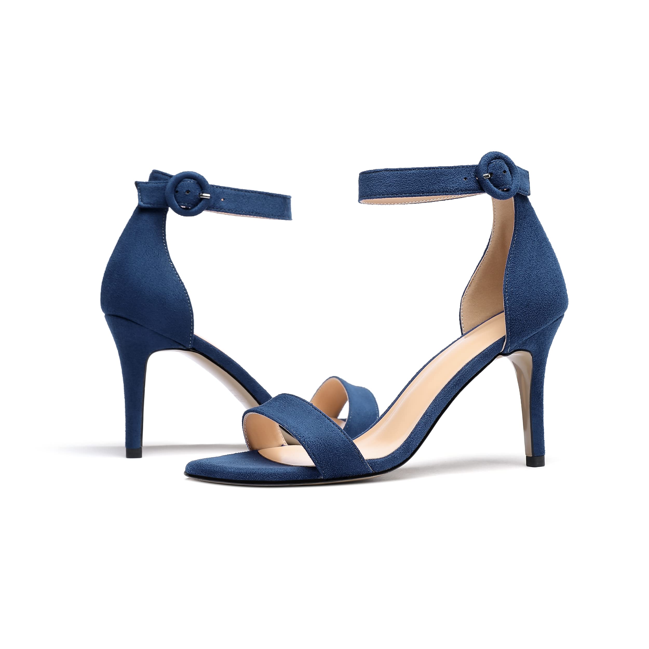 EDEFS Sandali col Tacco Donna Stiletto a Fibbia Peep Toe Scarpe da Sposa