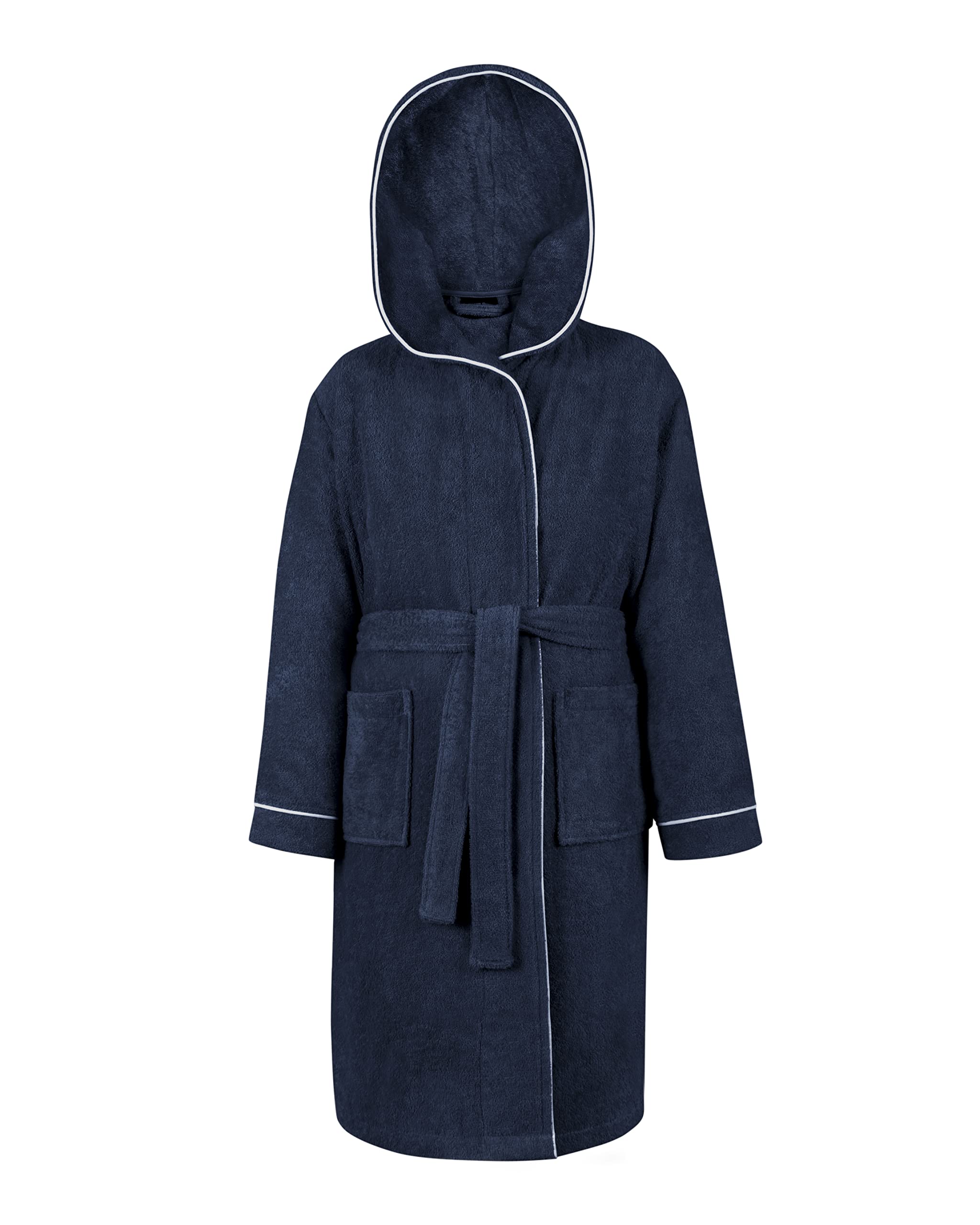 LAYNENBURG Premium Badjas kinderen & tieners met capuchon - 100% katoen - OEKO TEX Standard 100 - donzige badstof - Maat (110-116, Lichtblauw LAYNENBURG Premium Badjas kinderen & tieners met capuchon - 100% katoen - OEKO TEX Standard 100 - donzige badstof - Maat (110-116, Lichtblauw