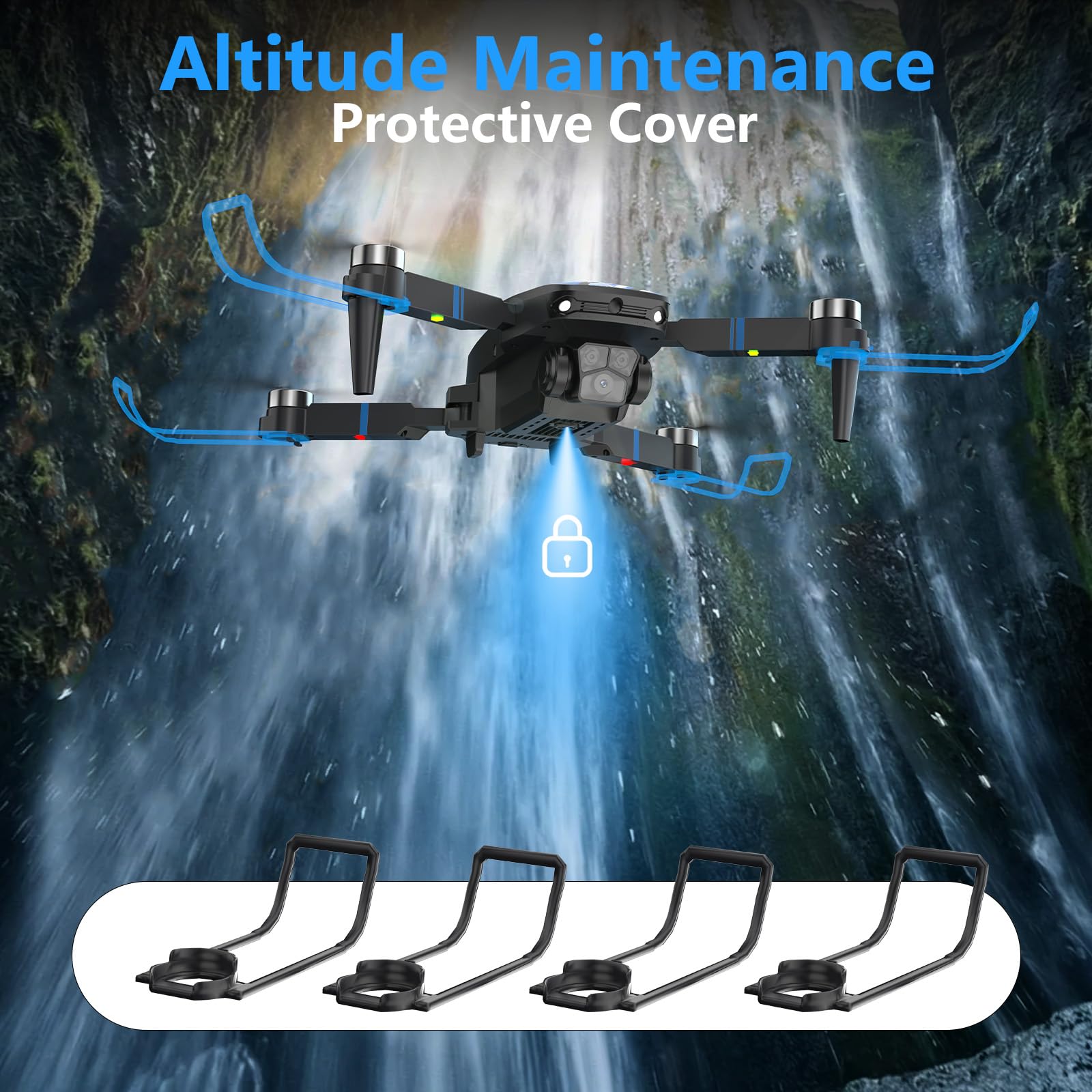 FPV Droni per Adulti Drone con Camera, Schermo LCD FPV Live Video, Motore Brushless, Sistema di Prevenzione Ostacoli a 270°, 3D Flips, Peso Inferiore a 250g, Supporta Schede SD fino a 32 GB Regalo
