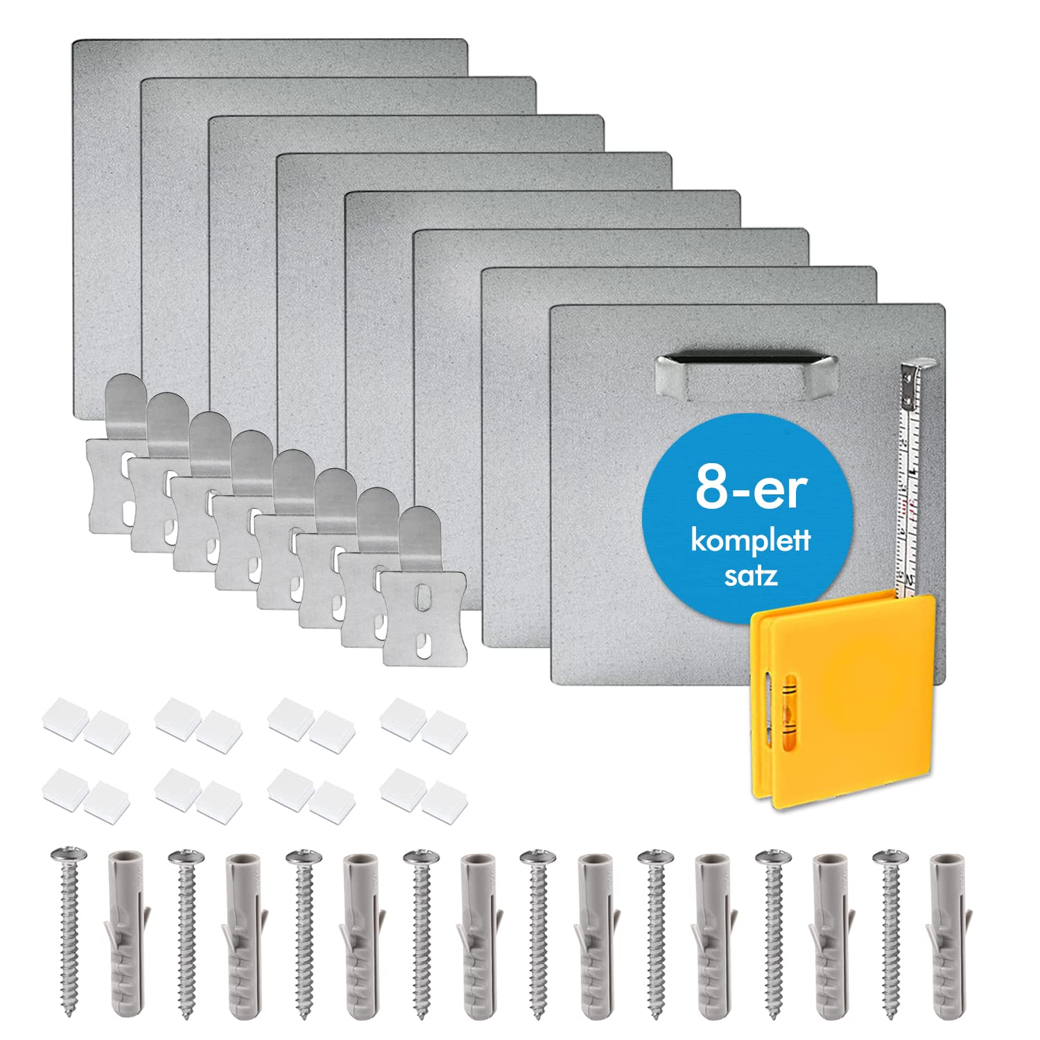 Acrylglas Aufhängung Set 12 Stück – Selbstklebend, Bis 8 Kg, Für Bilder & Spiegel, Inkl. Zubehör
