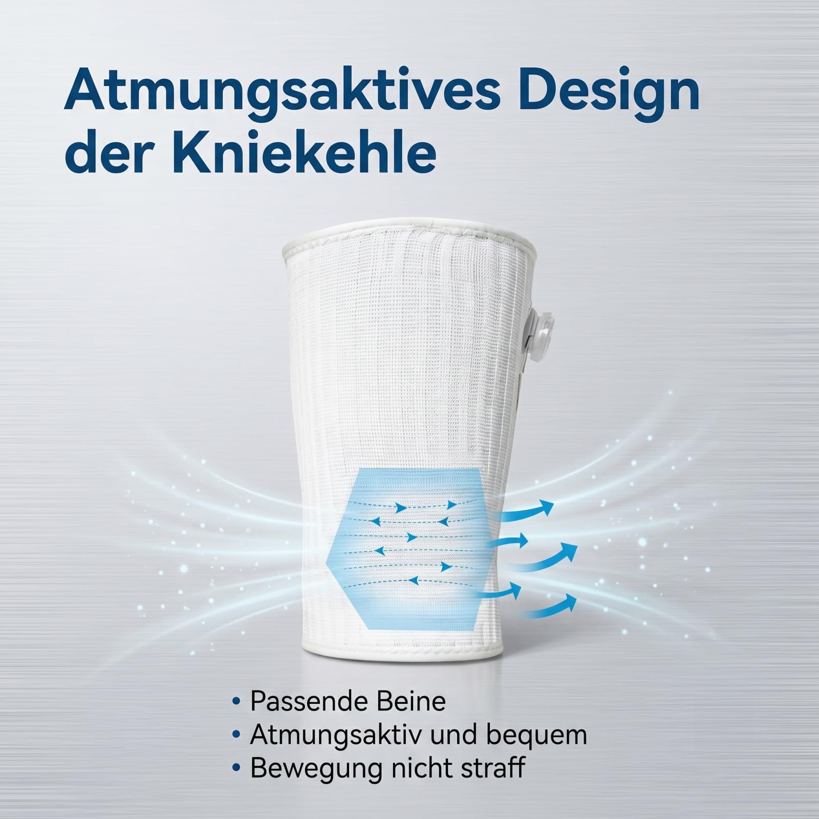 VILAO Kniebandage mit Drehverschluss,Gelenkrehabilitation und den Alltag (Grauweiß-L,M)