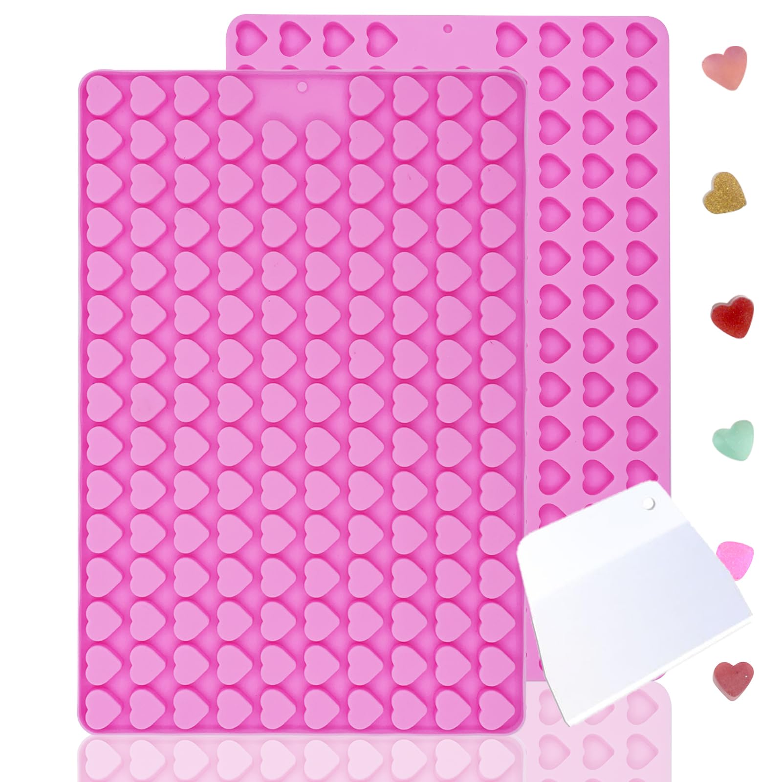 Silikon Backmatte Hundekekse Mini Herzförmig Form 2 Stück, Antihaftend Backmatte Hundekekse für DIY Hundeleckerlies, Schokolade, Kekse, Eiswürfel, Süßigkeiten, BPA-Frei
