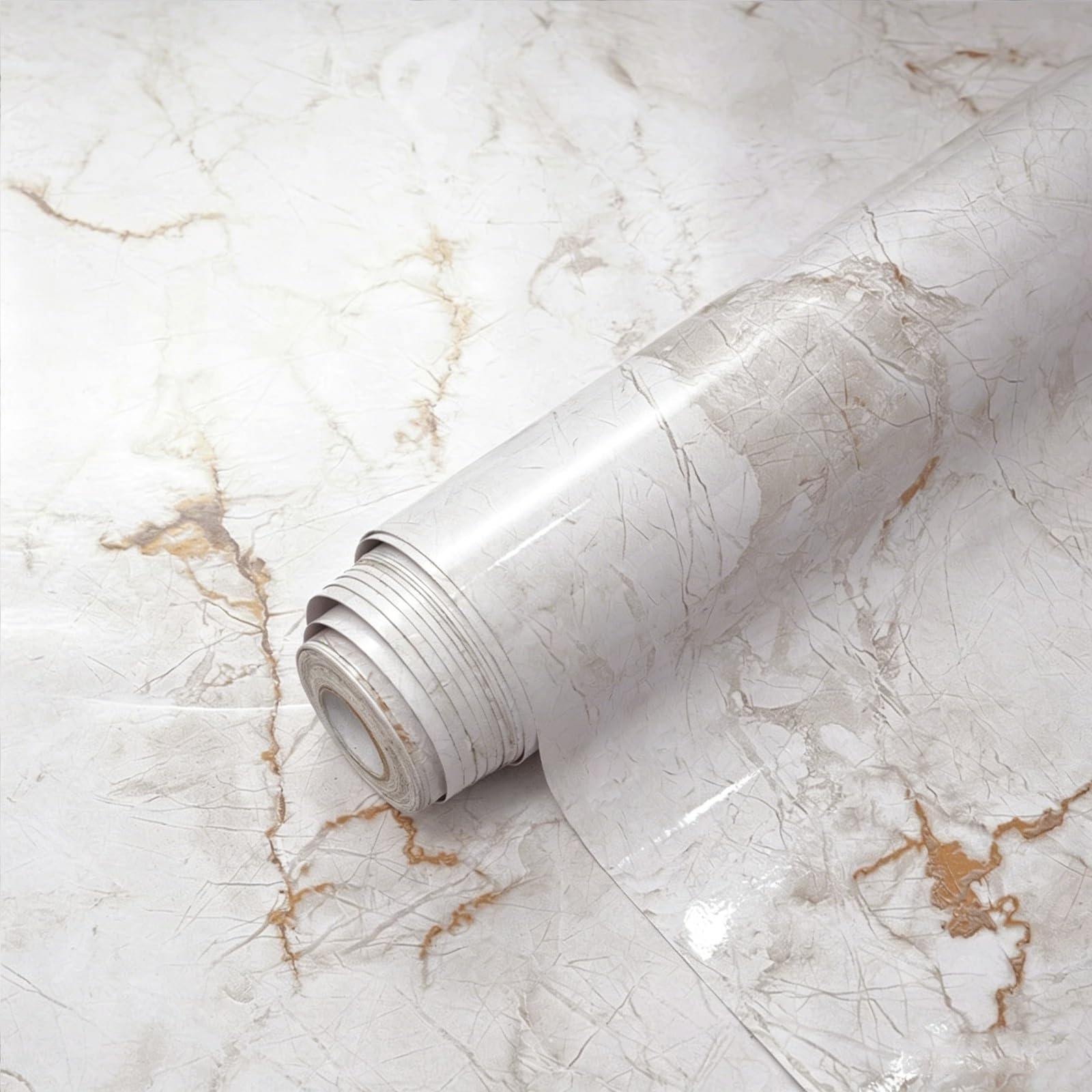 Zynqra E ﻿Glossy Marbl Contact Paper,Wallpaper,Pvc Material,Removabl Self Adhesiv,Decorativ Film For Countertop,Cabinets,Shelf,Drawer Liner,Wall Covering(,L1000cm/393.7In*W60cm/23.6In)