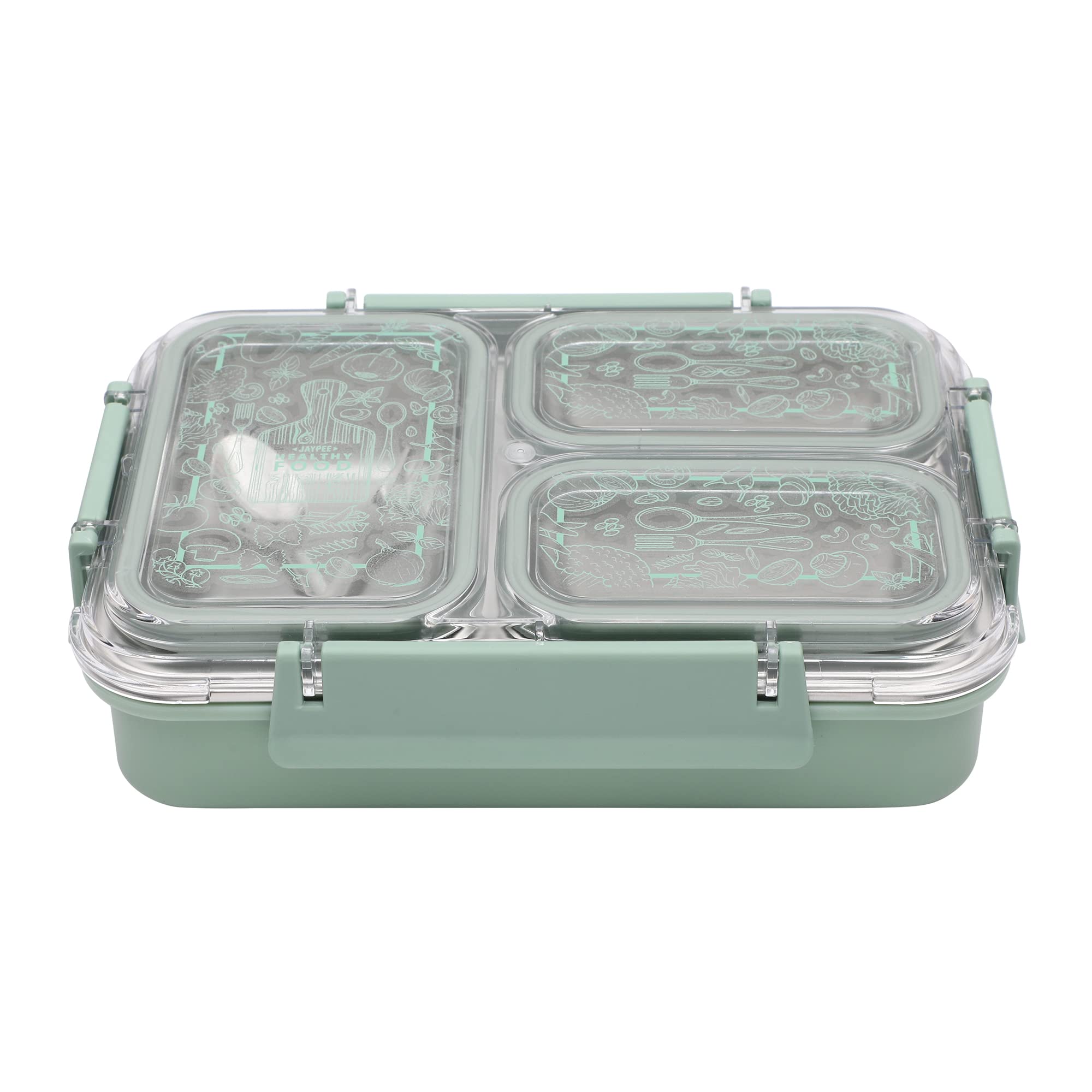 JAYPEE Stainless Steel Insulated Three Cavity Lunch Box, Lunch Box for Kids Suitable for School, Offices and picnics, Green, 600 ml (B0C348XNDV) Amazon Price History, Amazon Price Tracker