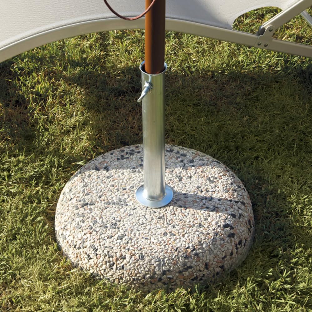 Base porta ombrellone in cemento, tubo Ø 55 mm, coperture arredo esterni