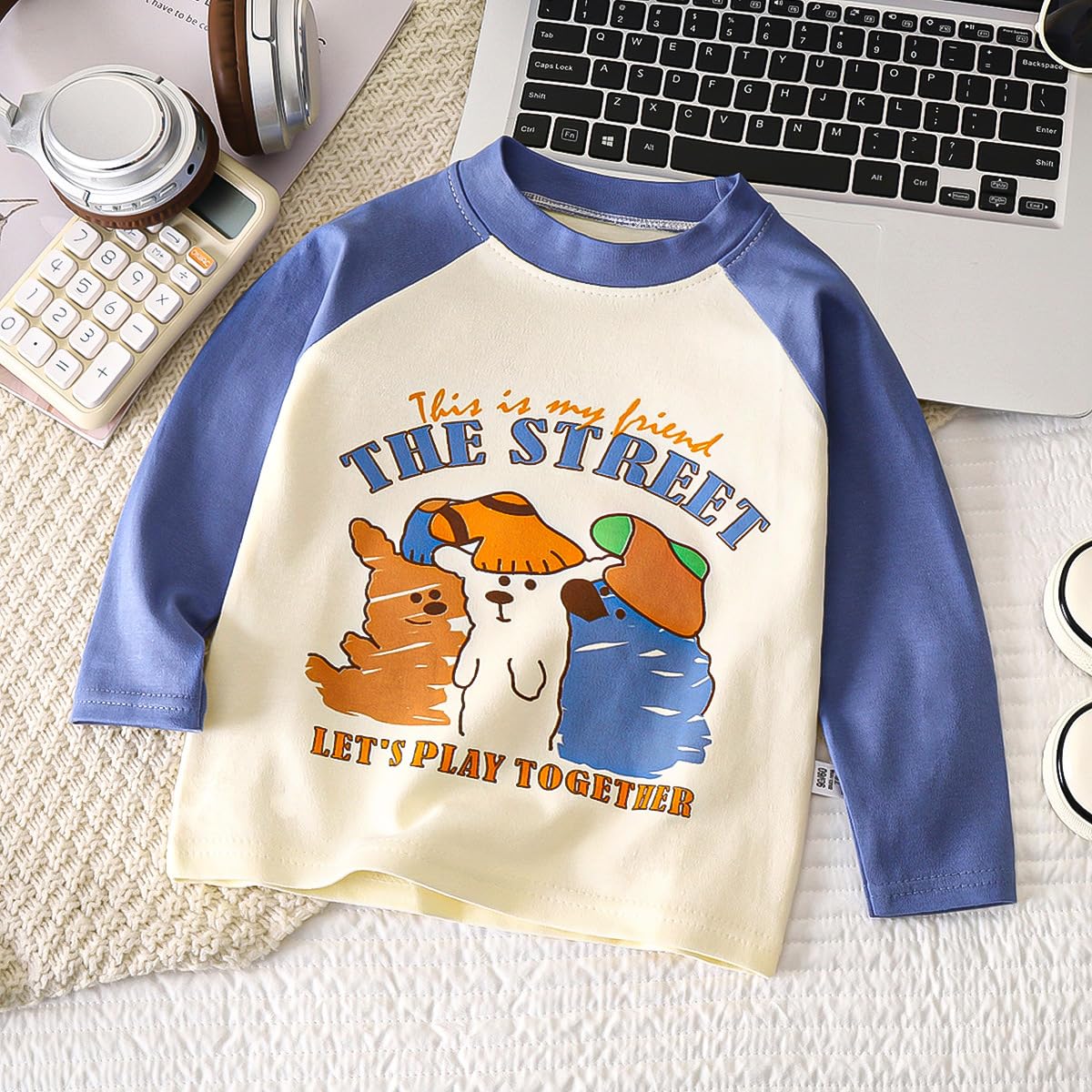3er/2er-Set Baby Jungen Langarmshirts Jungen Bequeme Kinderbekleidung, 6 Monate-8 Jahre