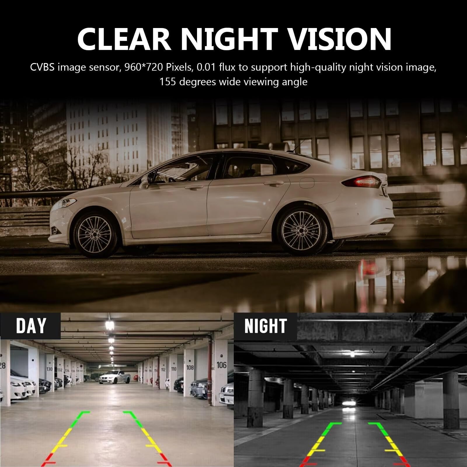 Cámara Trasera Camara Cámara De Visión Trasera para Coche, Cámara De Respaldo Estacionamiento Reversa, Cámara Respaldo con Visión Nocturna Impermeable