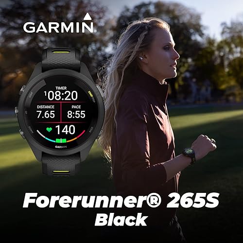 Miniatura 3 de Wearable4U Garmin Forerunner 265S Music GPS Running 1.654 in Smartwatch, negro con pantalla táctil AMOLED de 1.1 pulgadas, paquete de banco