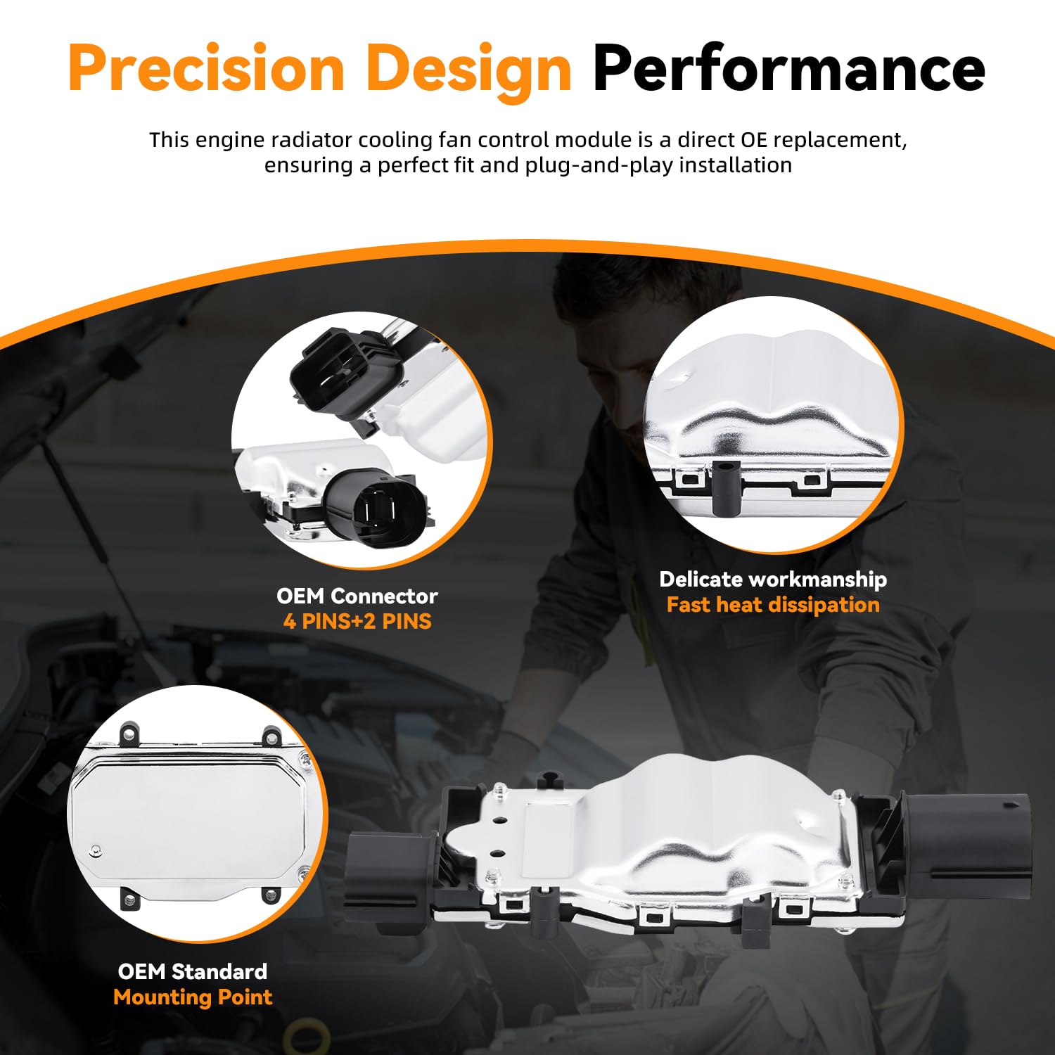 DEAL AUTO ELECTRIC PARTS Engine Cooling Fan Control Replacement Kit, Compatible with Ford 2013-2016 Escape 2012-2018 Focus 2014-2017 Transit Connect, Replace OE 1137328663 1137328567