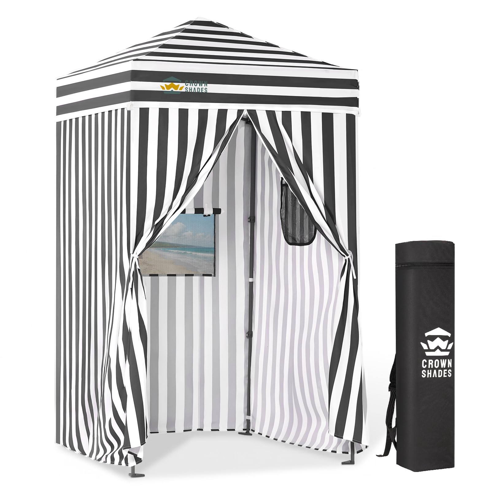 CROWN SHADES 4x4 Pop Up Changing Tent, Portable Changing Room, Grey/White