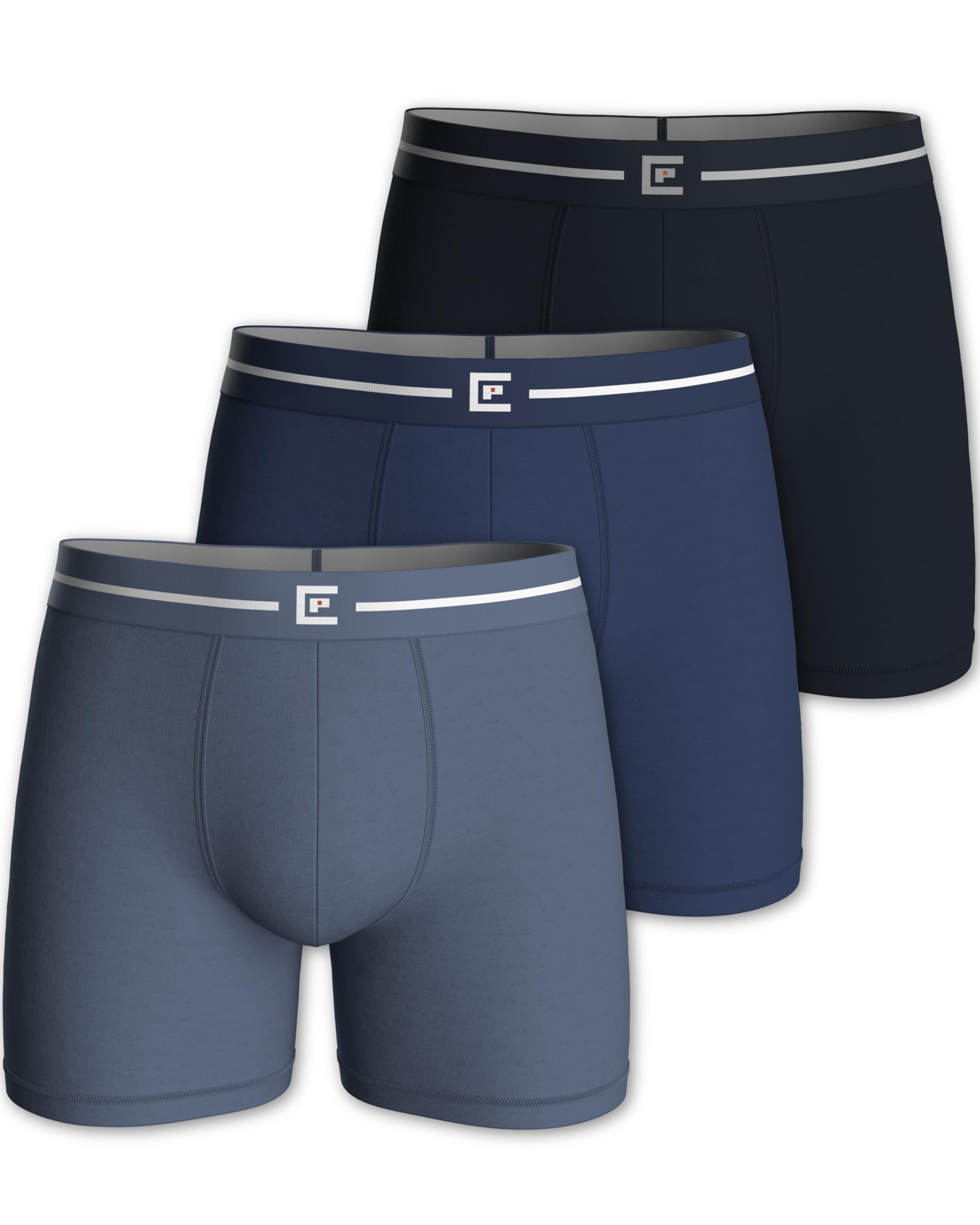 Pierre Calvini Men's Blue (3-Pack) Bamboo Boxers Anti-Chafing Underwear 3 Pk Blue Xl