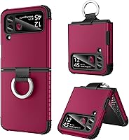 Vista 9 de BENTOBEN Funda para Galaxy Z Flip 3 5G, protección resistente 2 en 1 a prueba de golpes, funda resistente con anillo, pantalla de 6.7 pulgadas, Negro