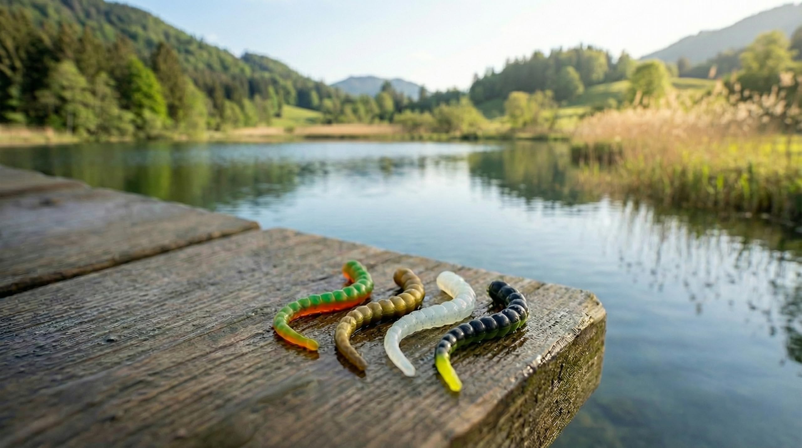 Zite Fishing Curly Viper - Esca per trote, in gomma, 8 pezzi, 6,5 cm, forma di serpente, per trote, girevole e senza ftalati e fatti a mano