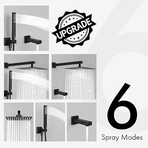 Miniatura 4 de KES Sistema de ducha de equilibrio de presión con boquilla de grifo de bañera de mano y cabezal de ducha de lluvia de 10 pulgadas, combinado de