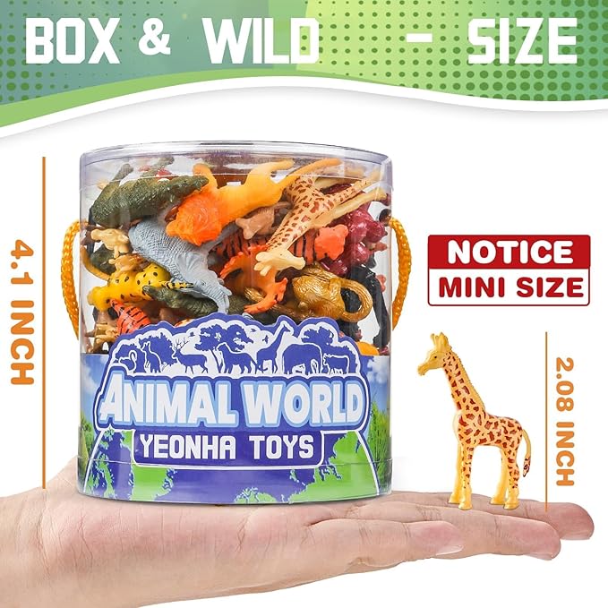 Set de 60 Piezas de Animales de Zoológico Miniaturas Yeonha Toys miniatura 3