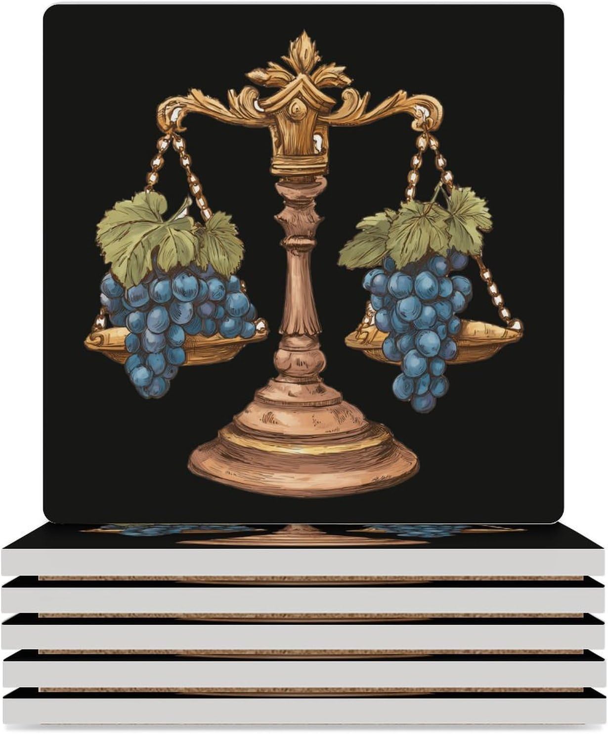 Dovetail Ink Law Lawyer Coaster for Drinks Square Ceramic Table Coasters Stone Mat Crafts 4PCS Home Kitchen Decor