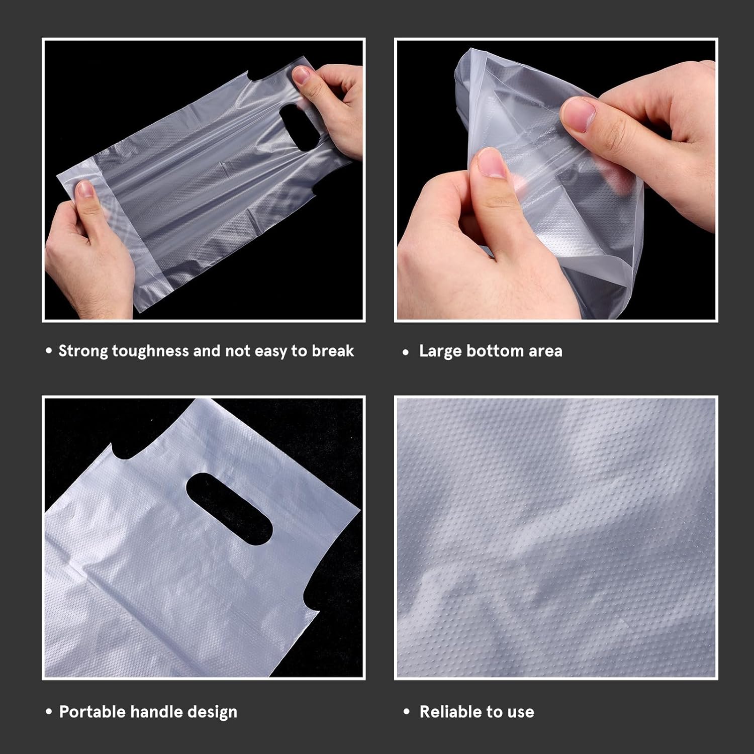 Kichvoe 500pcs Disposable Coffee Drink Carrier Bags with Handle, Portable Beverage Packing Bags for Takeout Cups, Single Use Drink Holders for Coffee Shops and Food Service