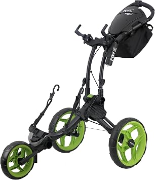 Rovic RV1D 2.0 Disc Golf Push Cart | 3-Wheel| Fits All Disc Golf Backpacks