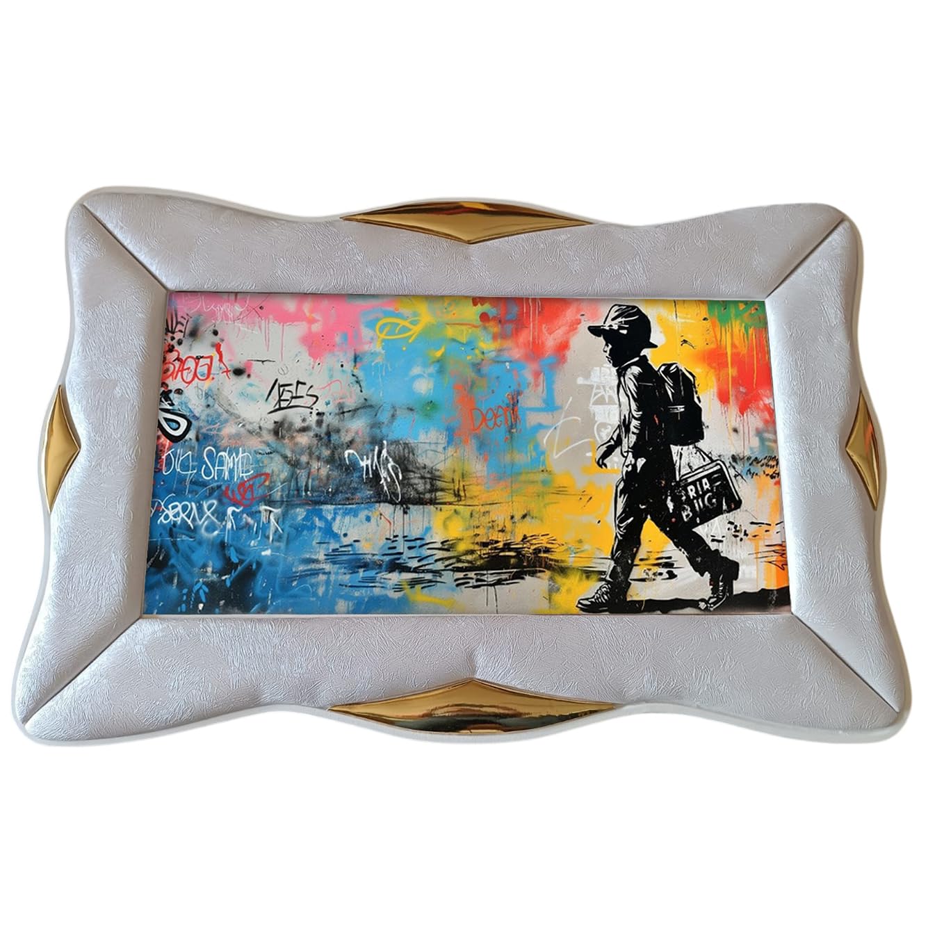 oggettando Quadro Bambino Murales con Cornice Rondine in Ecopelle Bianca con Inserto Regali utili, Originali e a Prezzi Bassi (90X60, inserto Fi. Bi. + Sa. Or.)